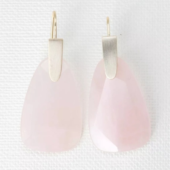 Kendra Scott "Marty" Gold & Rose Quartz Earrings - Picture 3 of 3